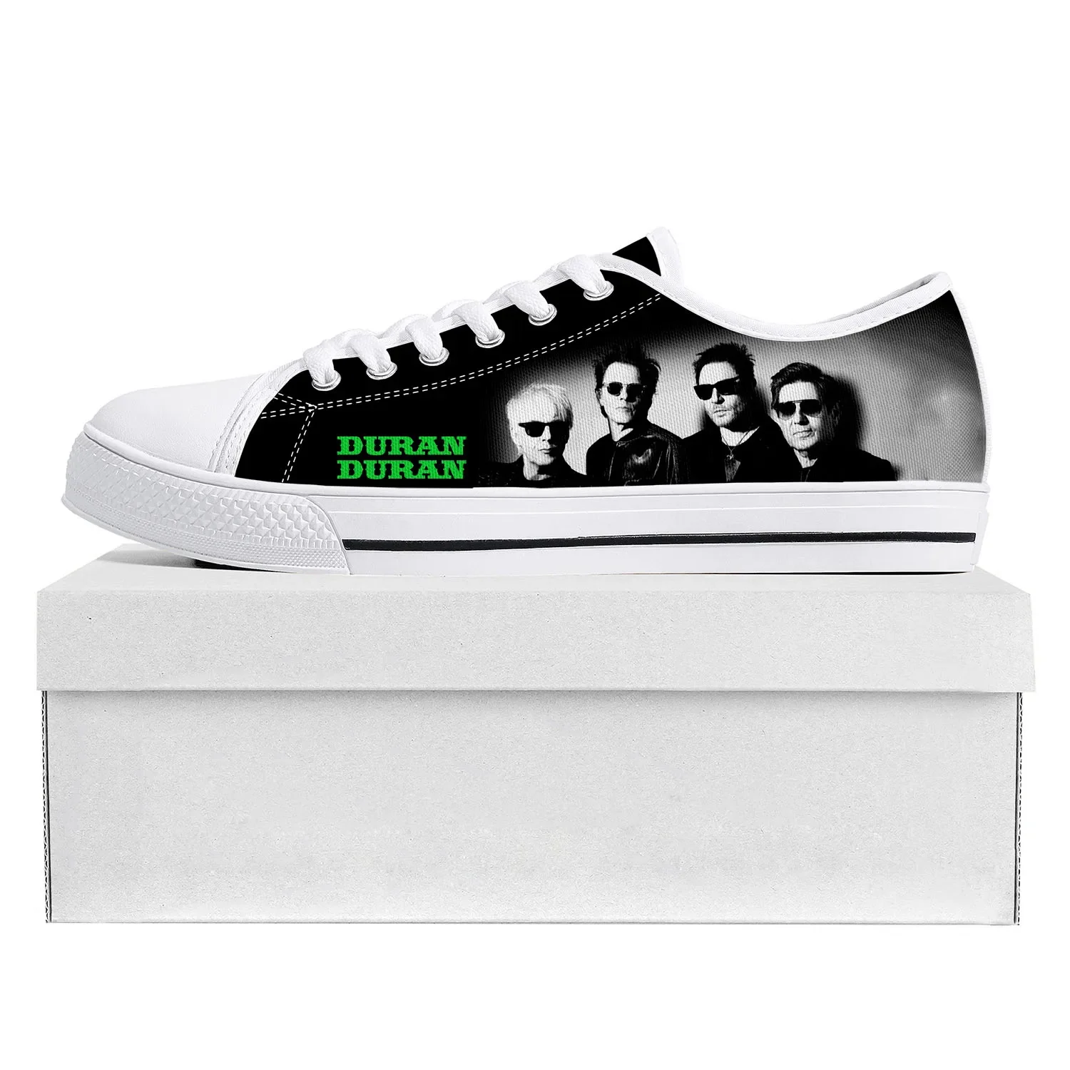 Tênis de lona para homens e mulheres, sapatos personalizados, Dance Rock Band, Duran, Duran, Top baixo, alta qualidade, adolescente, par sapatos