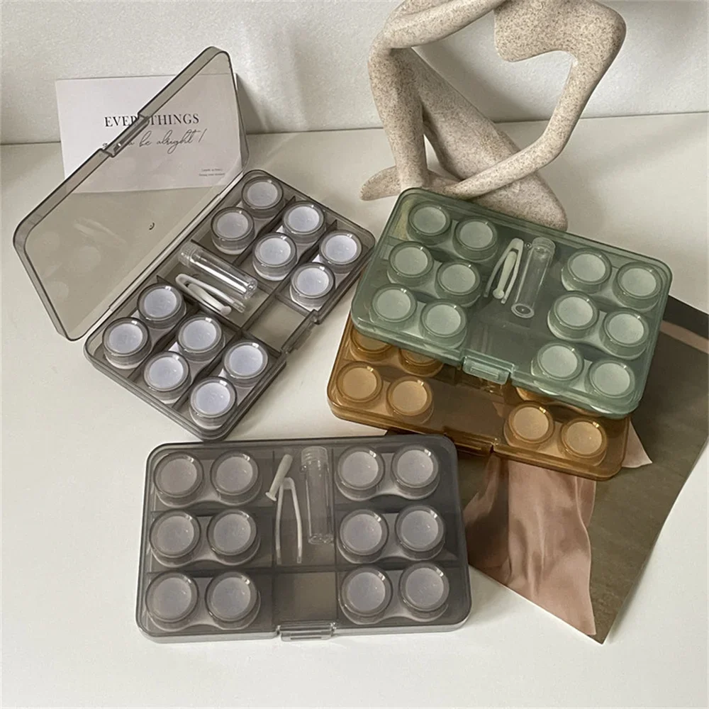 6 Pair Contact Lens Case Contact Lens Storage Box Portable Travel Contact Lenses Case Soak Container Lenses Box for Beauty Pupil image 4