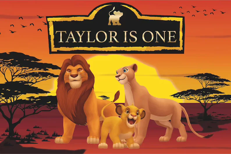 Lion King Baby Simba Backdrop Background Kids Childrens Boys Birthday Party Photography Photo Vinyl Decoration