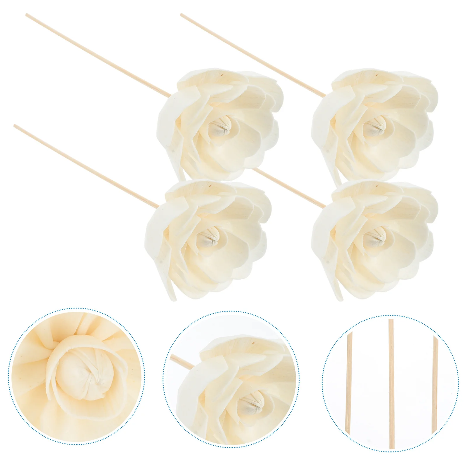 

5Pcs Wavy Reed Diffuser Sticks Natural Aroma Essential Oil Rattan Flower Design Home Decor Indoor Fragrance Aroma Diffuser Reed