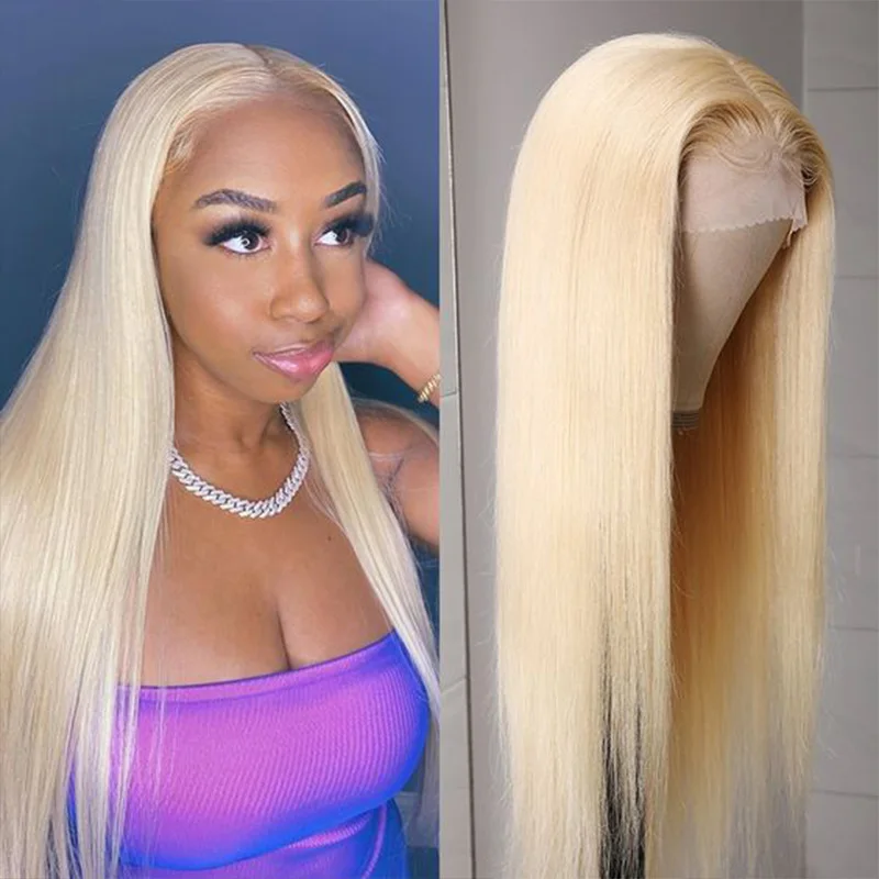 

613 colored 13x6 hd lace frontal full human hair wig brazilian 40 inch honey blonde bone straight cheap wigs on sale clearance