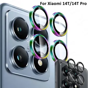 Bilashmart Xiaomi 14T Pro Metal Camera Protector Ring Xiomi 13T Mi 14TPro 13TPro Xiaomi14T 5G Aluminium Alloy Lens Tempered Glass Cover