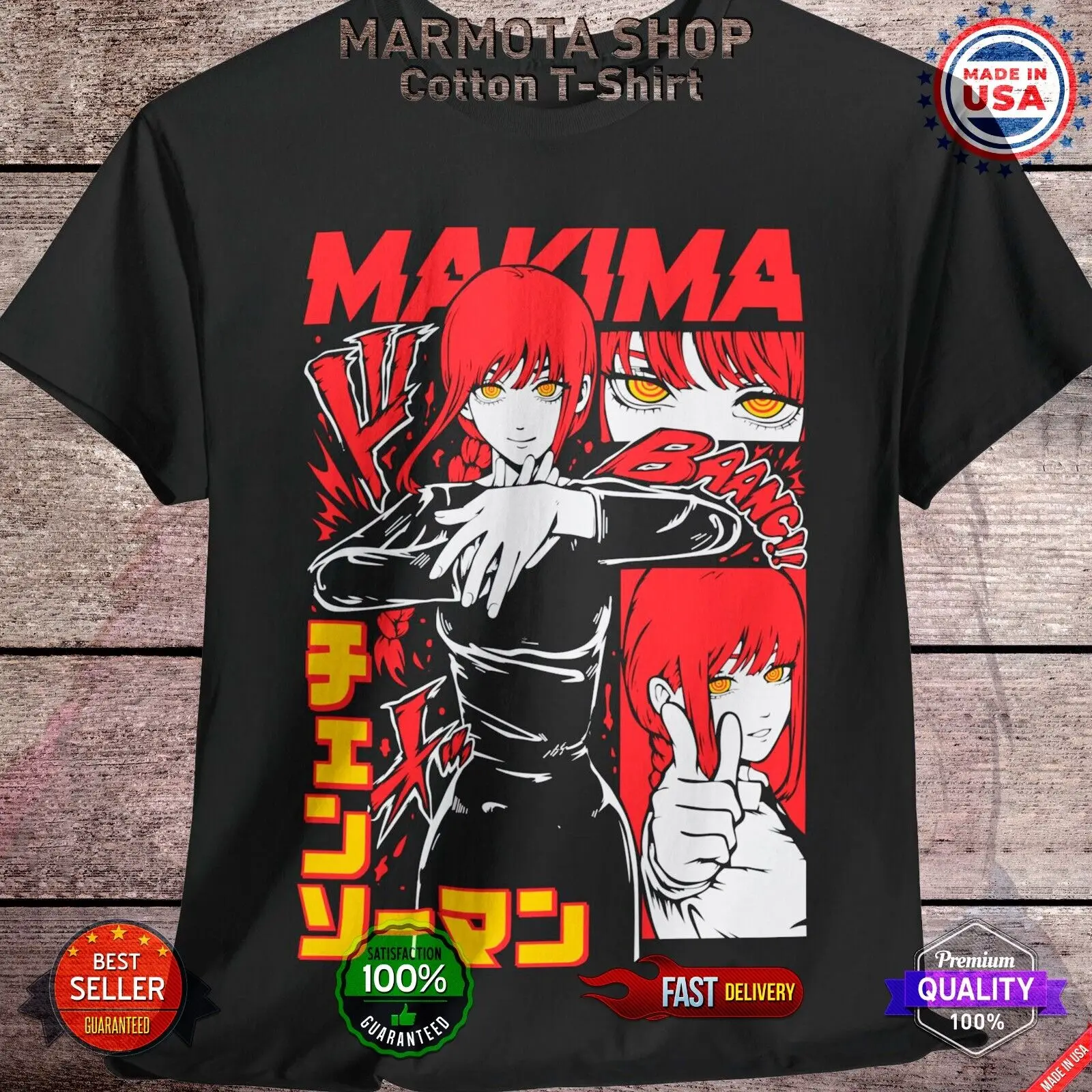 Makima Chainsaw Man Shirt Waifu Ecchi Anime Tee T-Shirt Sexy Power Kawaii Devil