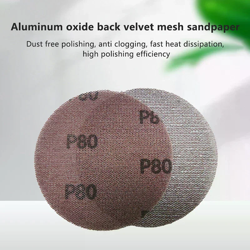 10Pcs 5inch Hook & Loop Abrasive Dust Free Grid Sanding Paper 125mm Mesh Sanding Discs Anti-Blocking Grinding Sandpaper For Car