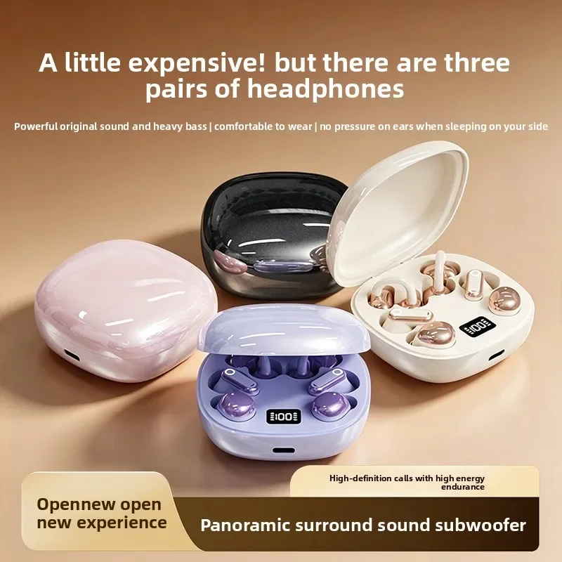 2026 New 3 in 1 Wireless Bluetooth Earbuds Triplet Long Battery Life HD Sound Digital Display