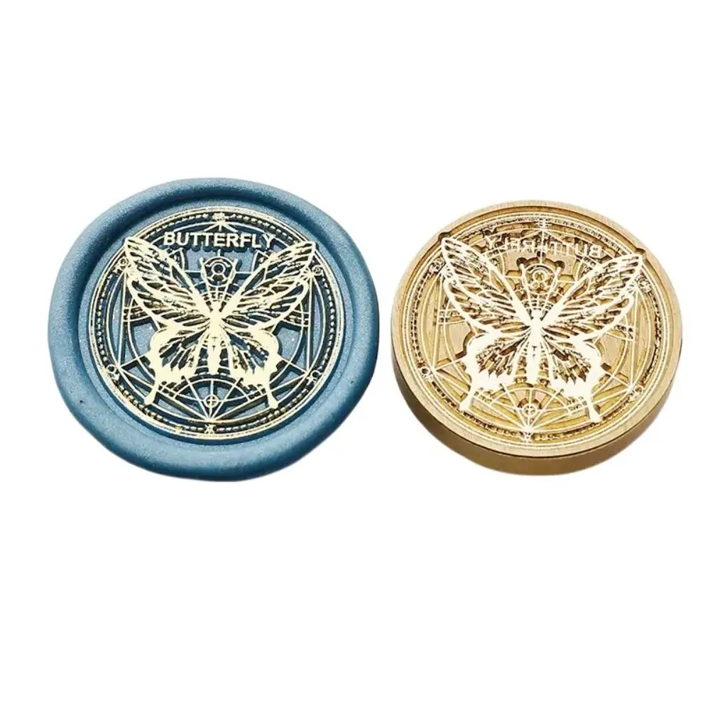 

Butterfly Icon Wax Seal Stamp Replace Head Antique Metal Star Sky Pattern Sealing Wax Seals Head DIY Tool Flowers