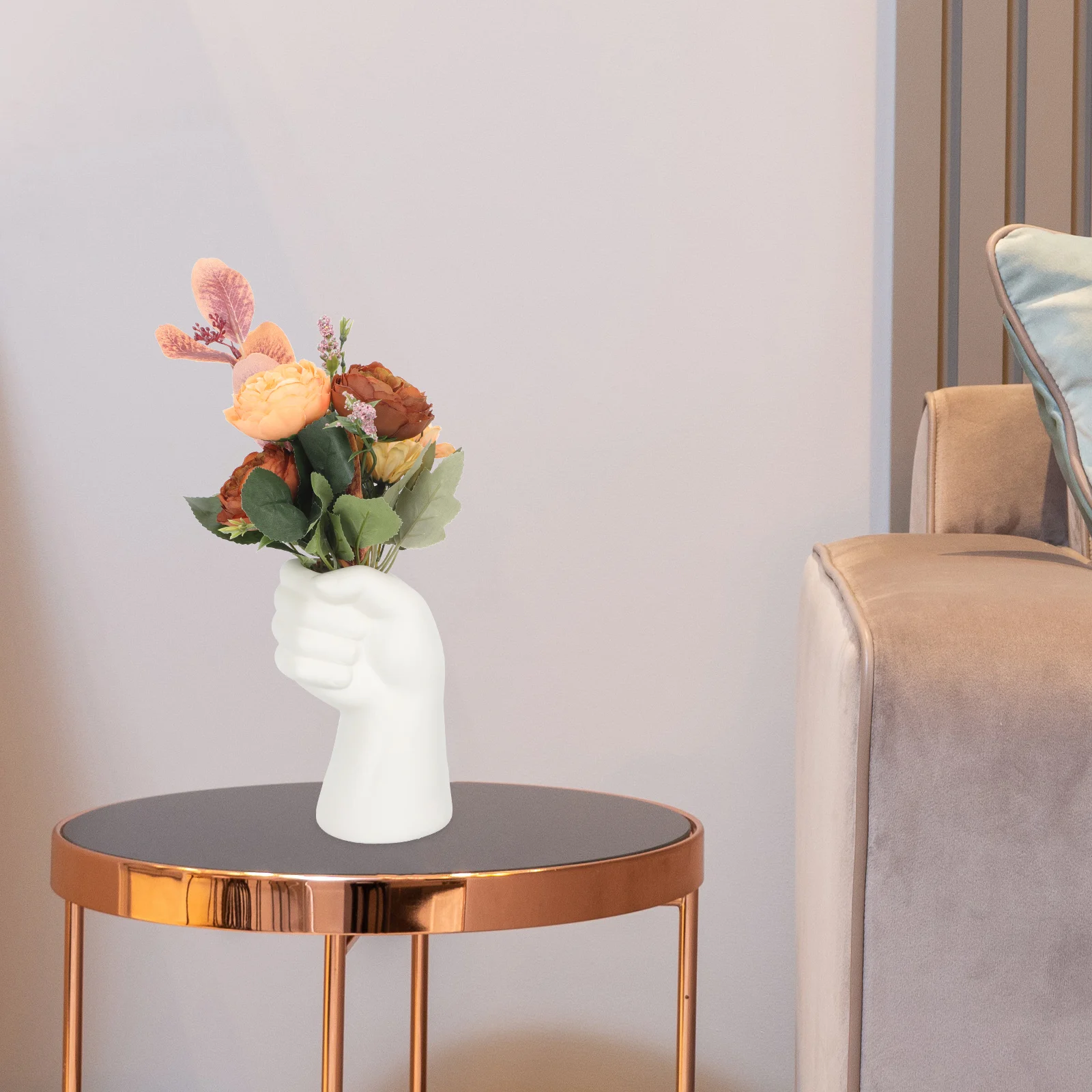 

Creative Fist Shape Ceramic Vase Decorative Home Flower Arranging Vase Porcelain Flower Holder for Office Hotel