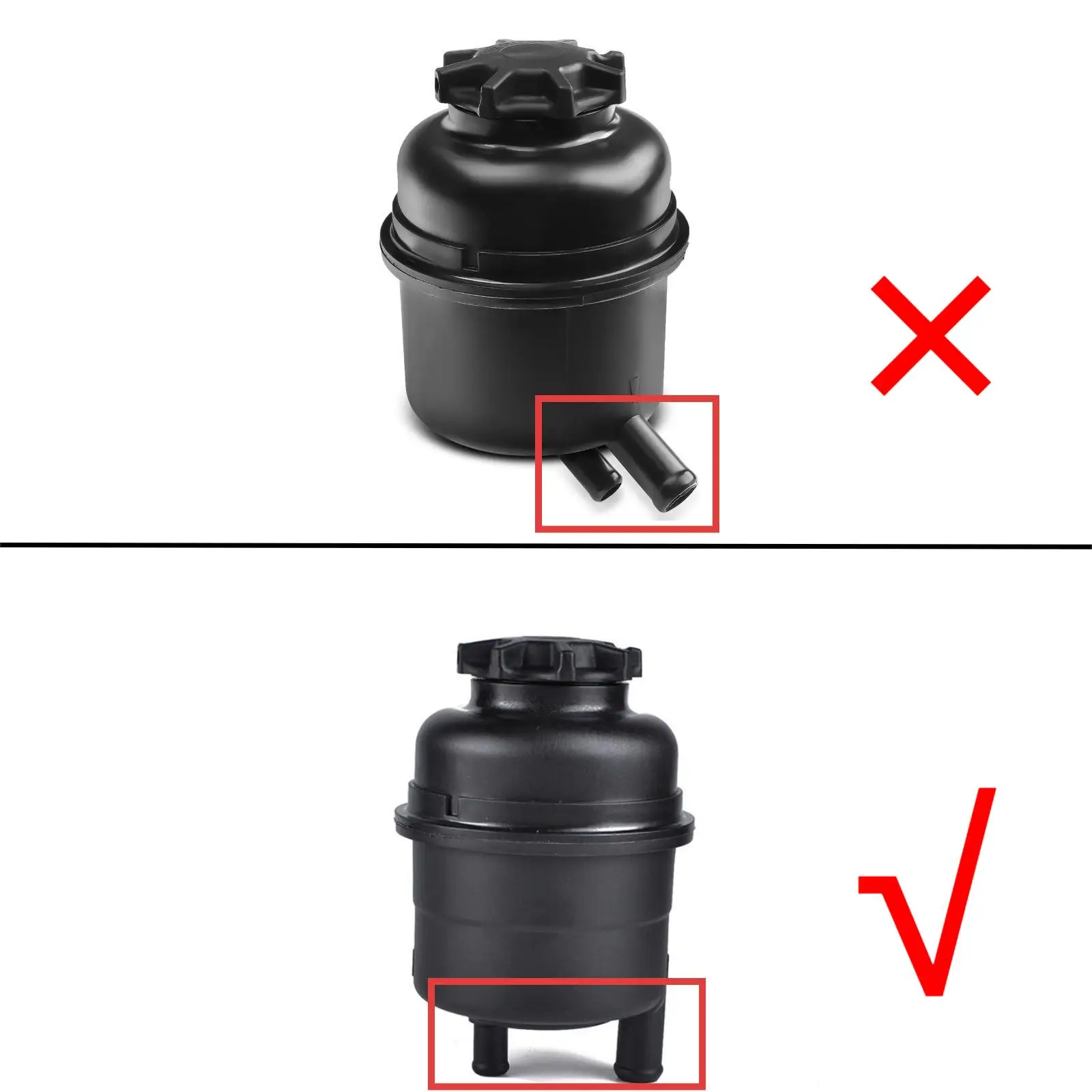 BEVINSEE Aluminum Power Steering Reservoir Kit for BMW E39 E60 E61 E90 E92 E46 E36 E30 E87 E82 Z3 Z4, Replace for 32416851217