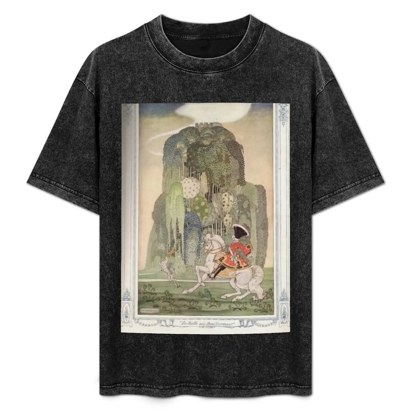

“La Belle au Bois Dormant” by Kay Nielsen T-Shirt blue archive Short sleeve tee boys animal print t shirts for men cotton