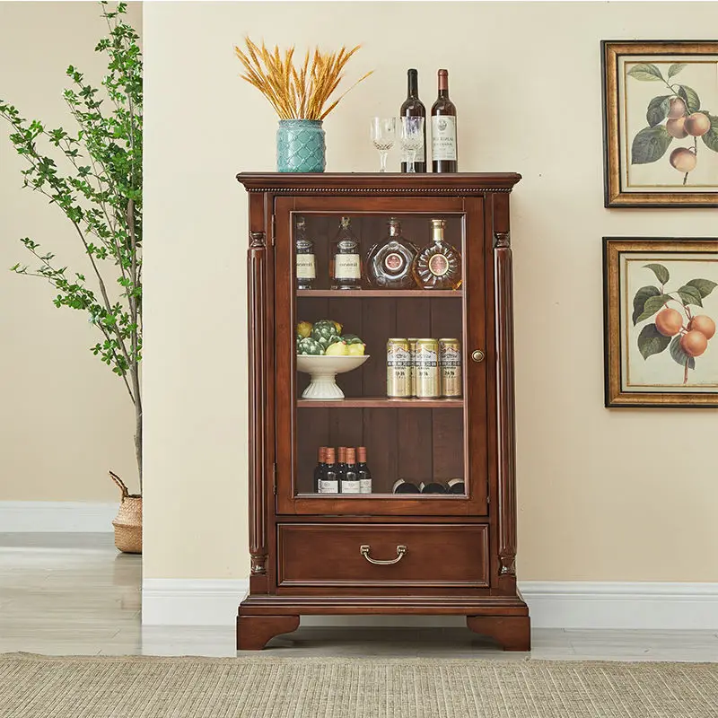 

All solid wood wine cabinet American storage European multi-layer storage cabinet