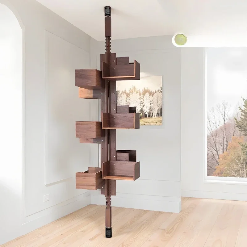 

Rotating bookshelf, solid wood, Italian 360-degree personalized decorative shelf