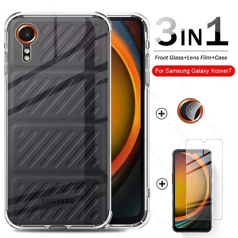Защитное стекло для камеры 3To1 для Samsung Galaxy Xcover7 5G, защитные пленки для экрана Sumsung Xcover 7 X Cover7, прозрачный мягкий чехол из ТПУ