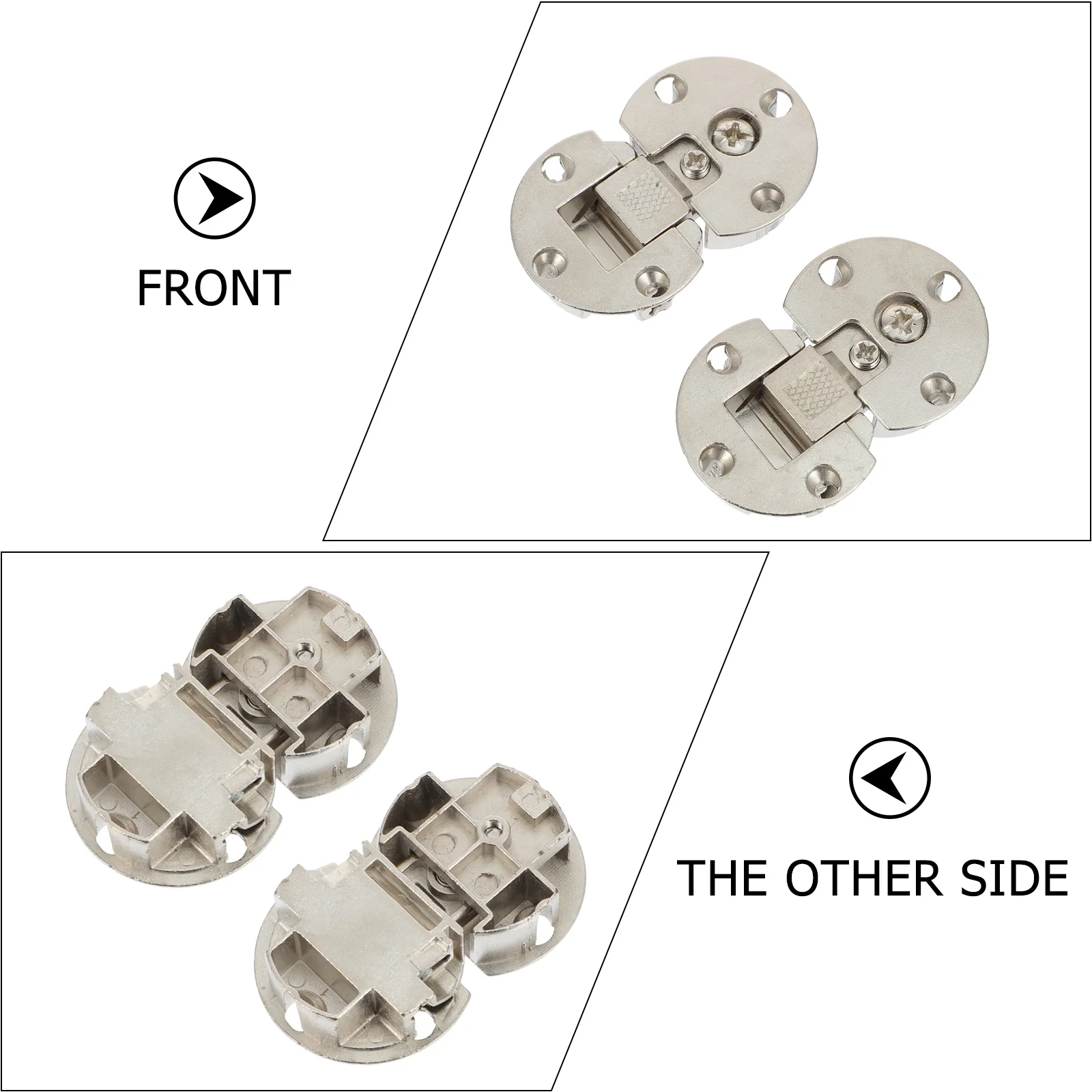 

2 Pcs Folding Dining Table Hinges Cabinet Hidden for Doors Professional Zinc Alloy Concealed Inset Practical Excellent Texture