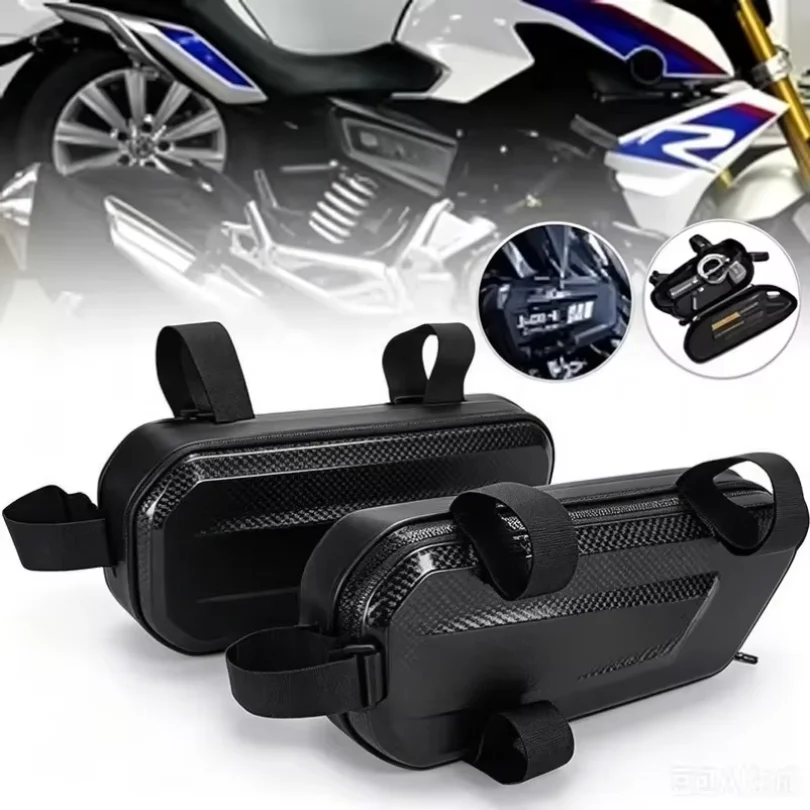 Large Capacity Motorcycle Side Bag - Universal No Logo Saddlebag Waterproof Multifunctional Storage Pouch