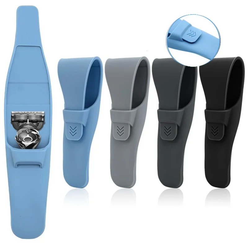 1pc Silicone Razor Case Portable Travel Shaver Protective Cover Waterproof Anti-Scratch Holder for Gillette Fusion Manual Razors