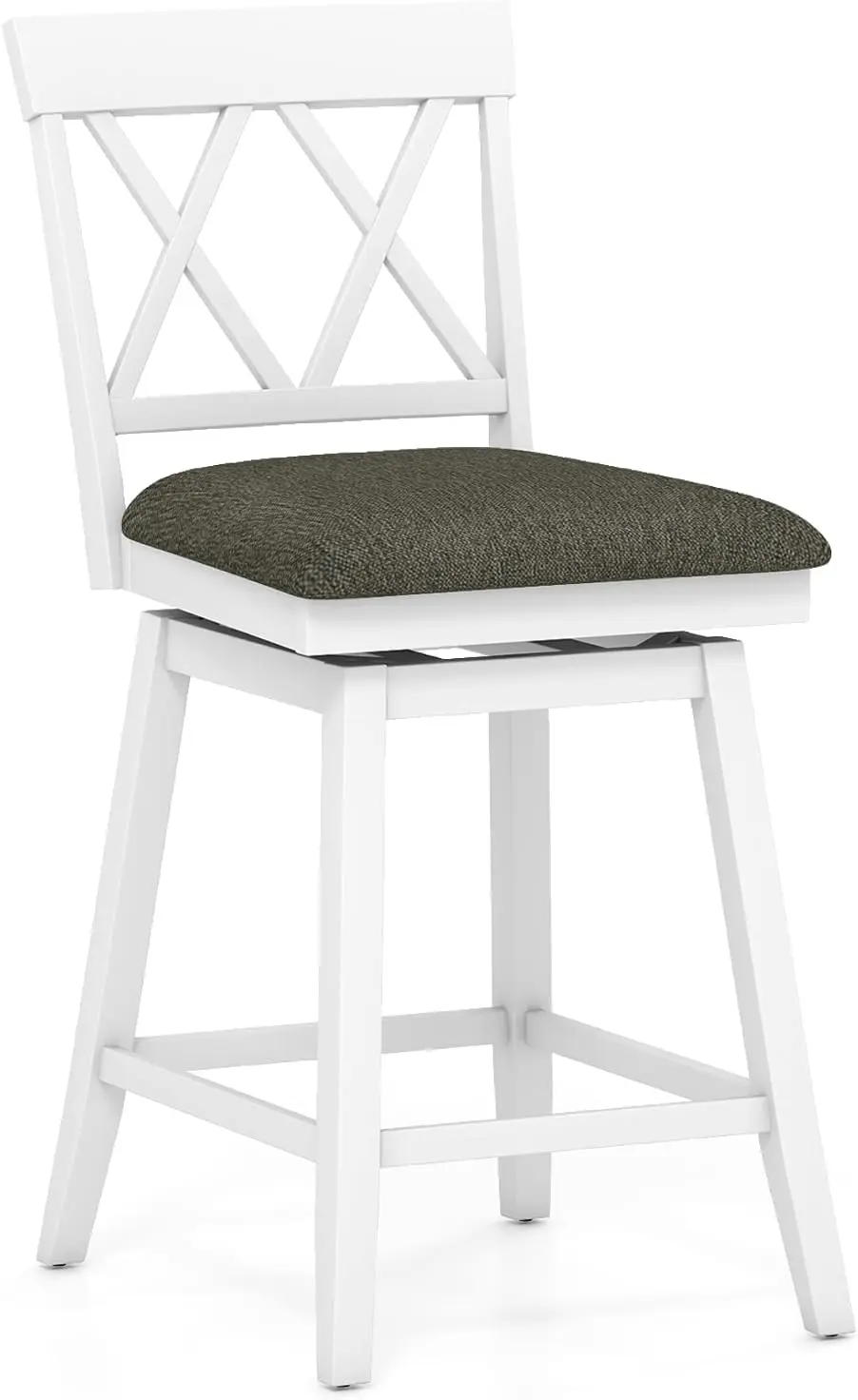 

Bar Stool for Kitchen Island, 24" Counter Height Chair with Ergonomic Backrest, Foot Rest, Padded Seat & Solid Wood Structure
