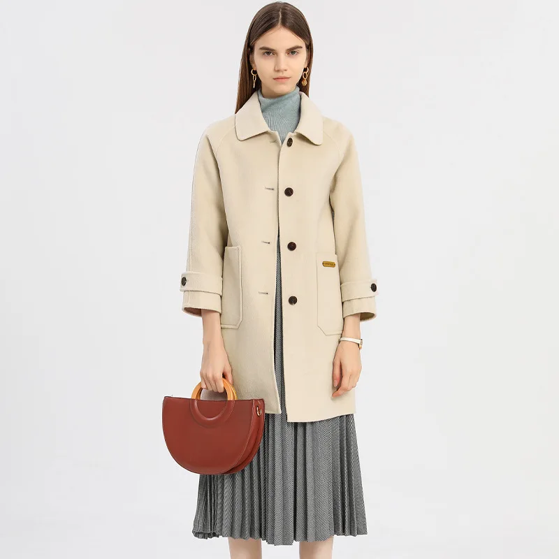 

New 2023 spring women's coat high-end small wool woolen coat women's coat medium and long wholesale