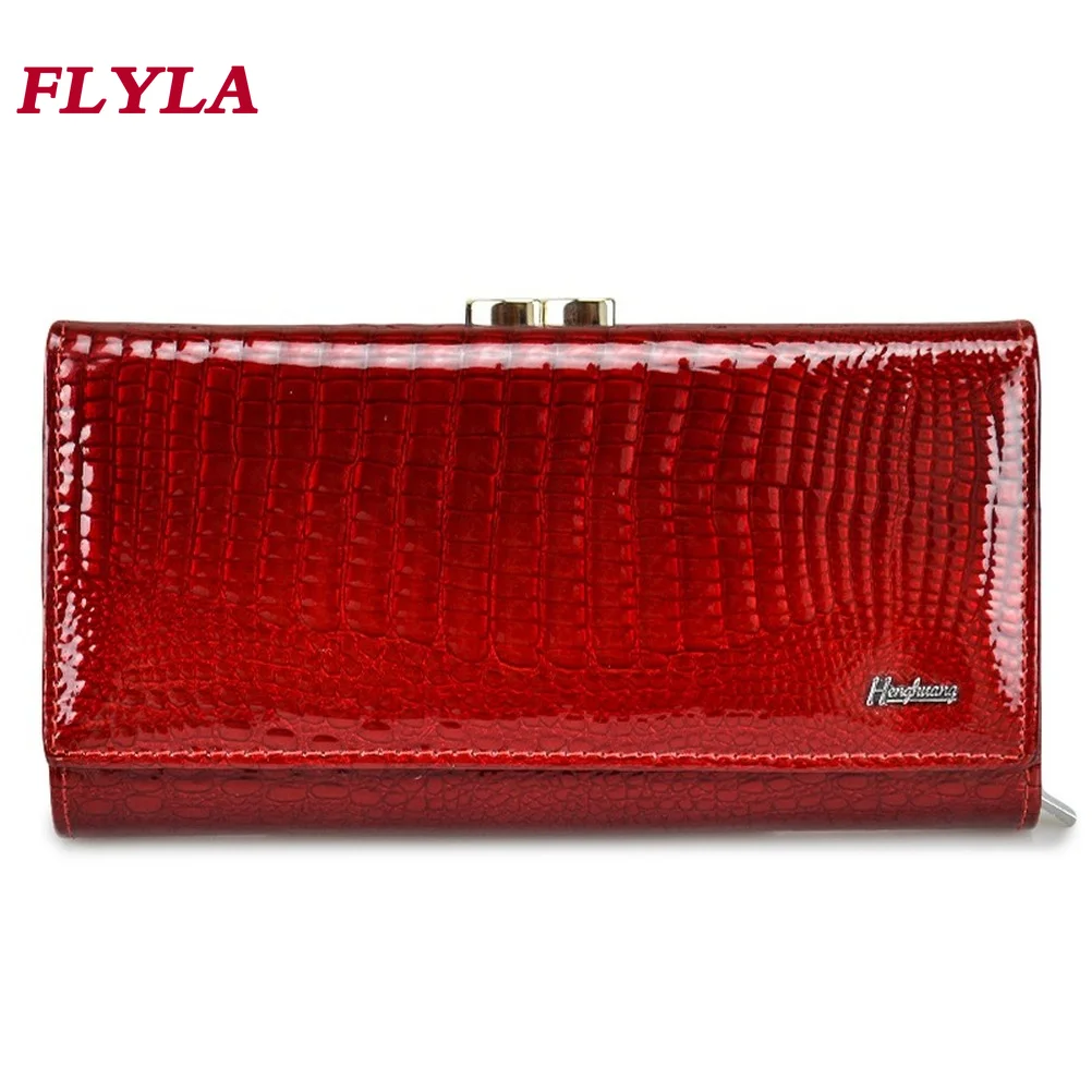 Explosive Women Leather Wallet  Long Change Women's Bag Clutch Bag  Multifunctional Wallet