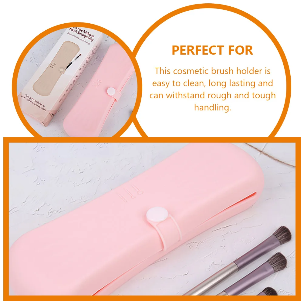 

Silicone Makeup Brush Holder Portable Travel Case for Brushes Toothbrush Storage Bag Toiletries Container