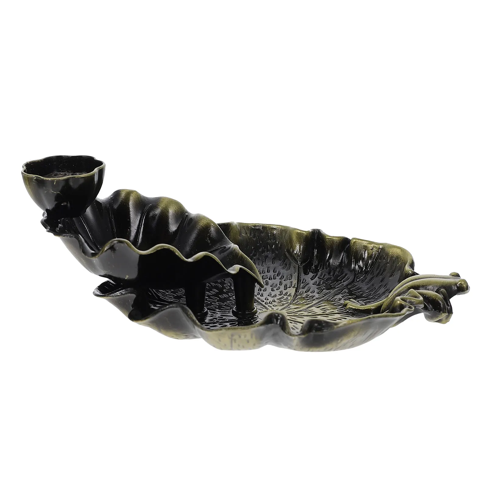 

Matches Lotus Leaf Incense Burner Vintage Home Decor Zinc Alloy Censer Decoration