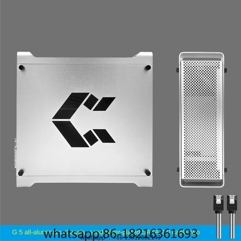 2026--G5 desktop computer host side through chassis / Aluminum Mini DIY assembly machine small chassis power back line