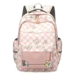 Urocze damskie plecaki wodoodporne nylonowe plecaki szkolne z wieloma kieszeniami dla studentek kobiet Kawaii Laptop Book Pack Mochilas