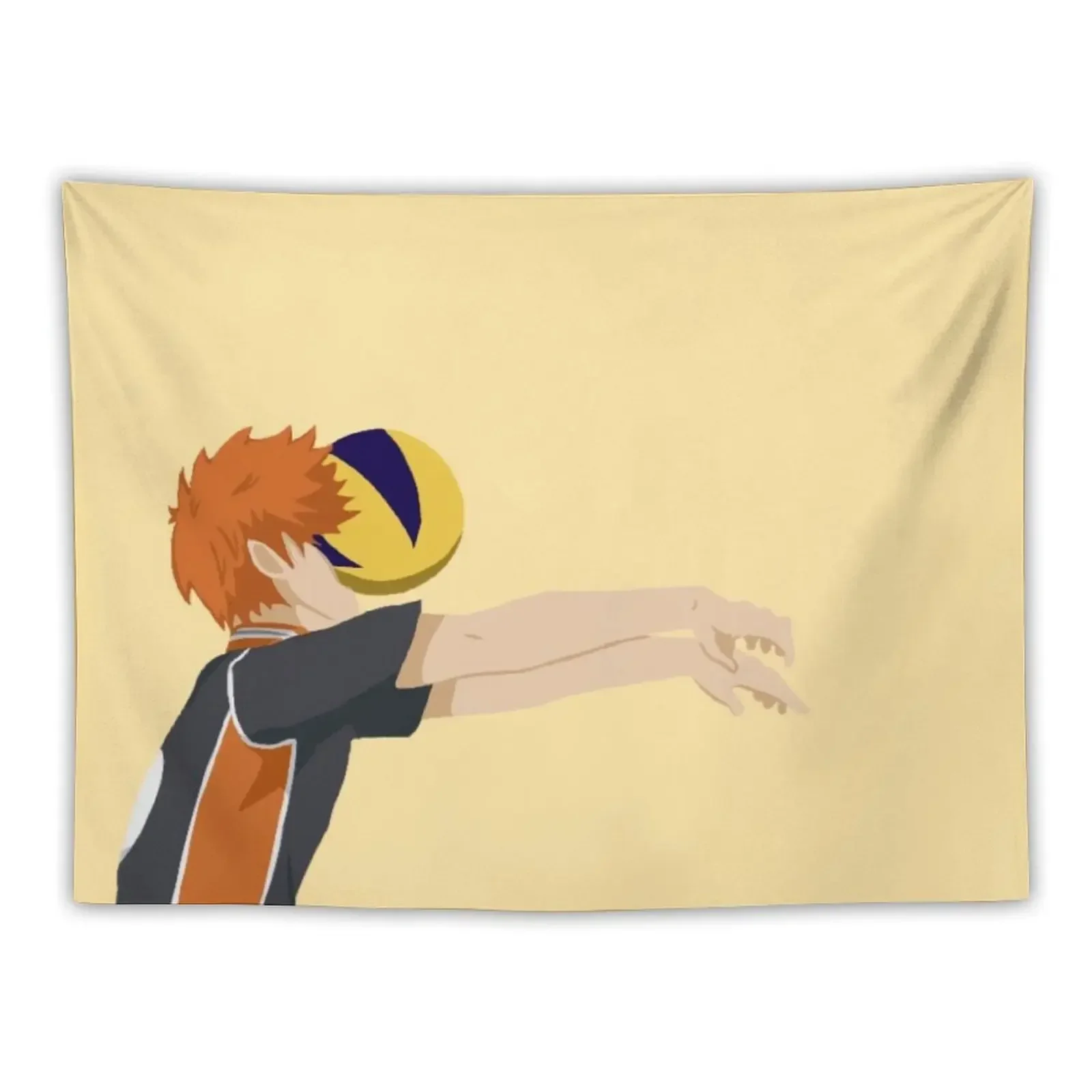 Hinata Shoyo getting hit with a volleyball minimalist Tapestry Room Decor Korean Style Room Decore Aesthetic Tapestry