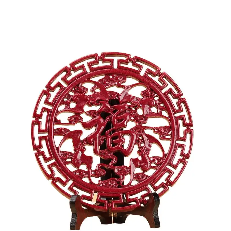 Factory Direct Sales Fu Chinese Knot Pendant Living Room Town House Four Seasons Peace Cinnabar Crafts New Year Gift