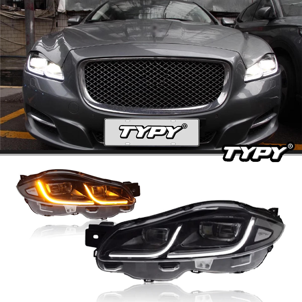 TYPY Car Headlights For Jaguar XJL 2012-2019 LED Car Lamps Daytime Running Lights Dynamic Turn Signals Car Accessories