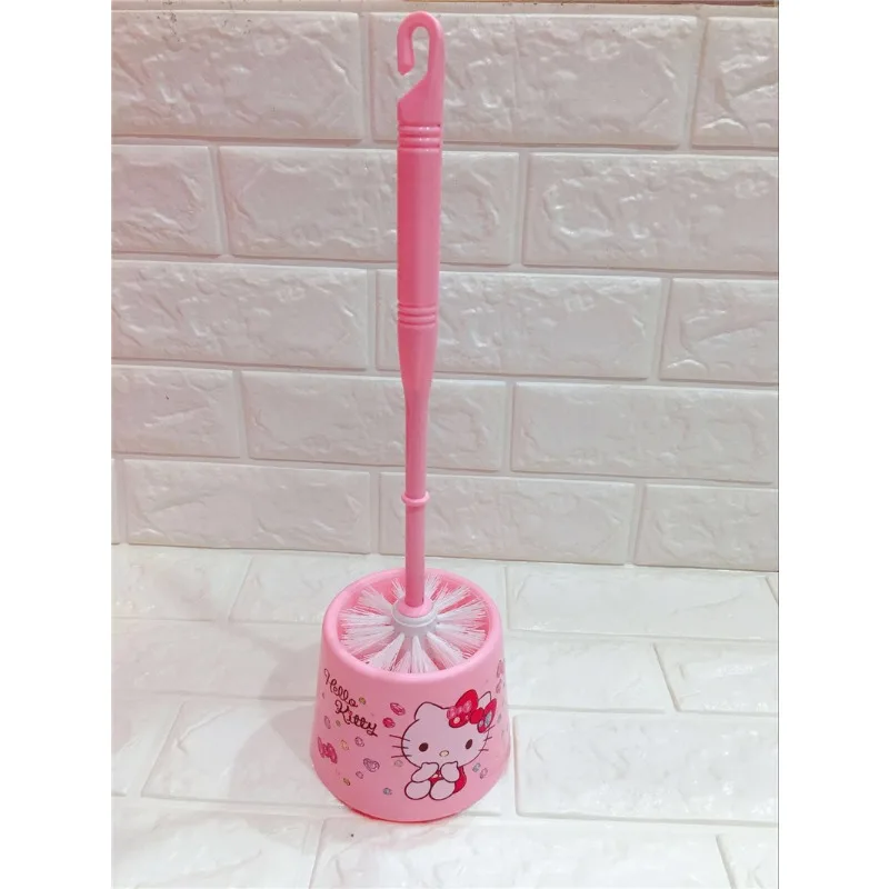 Hello Kitty Toilet Brush Floor Standing with Base Long Handle Toilet Cleaning Tool Cartoon Creative Plastic Bathroom Accessories