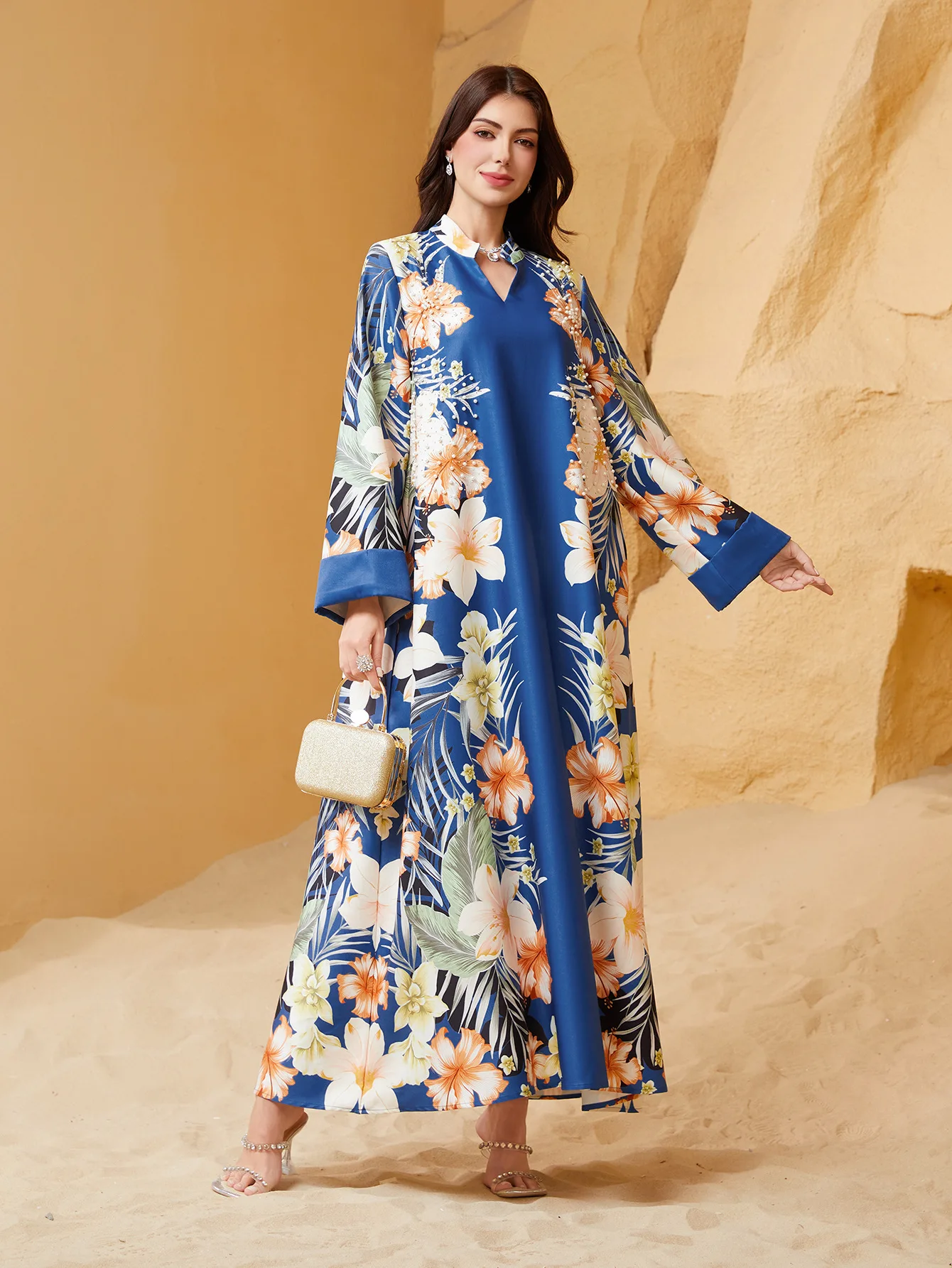 

Eid Women Dress Abaya Muslim Ramadan Jalabiya Print Beading Party Dresses Dubai Long Robe Morocco Kaftan Vestidos Largos 2025