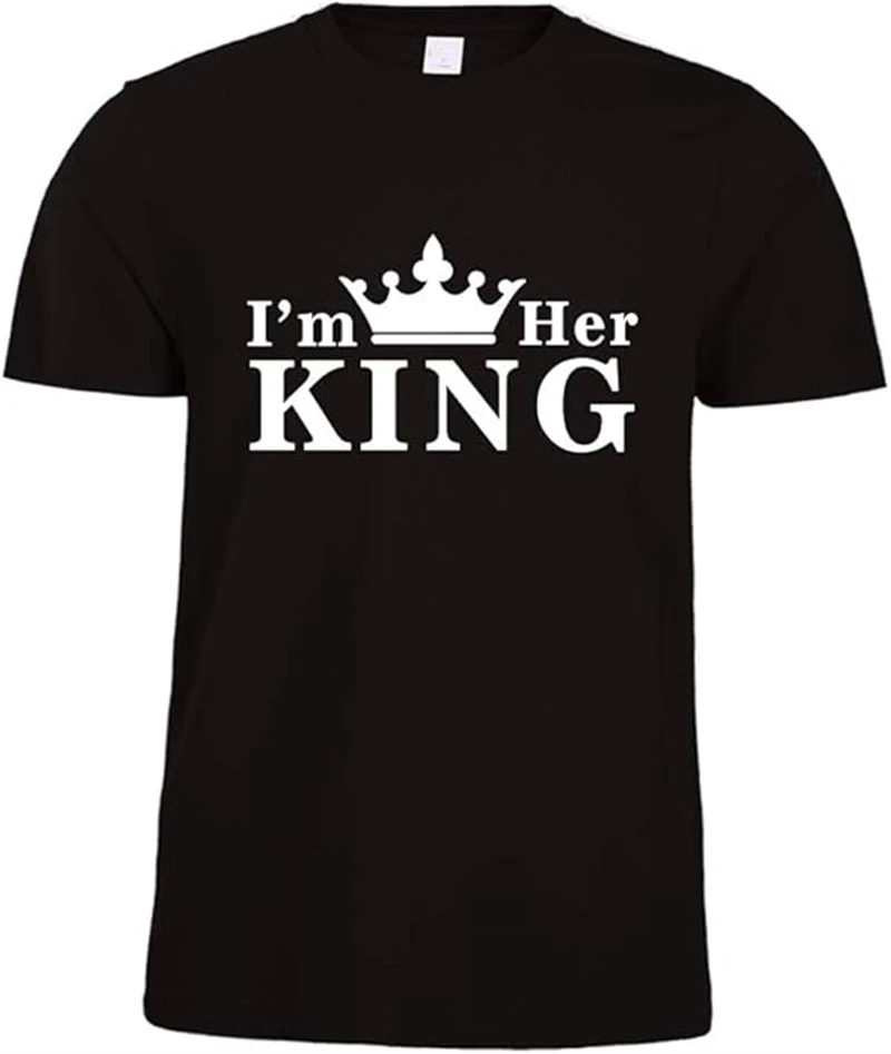 2025 New Valentine's Day Gift T Shirt Women Men Couple Summer 3D Print His Queen Her King Crown Couple Tee Shirts Polyester Tops