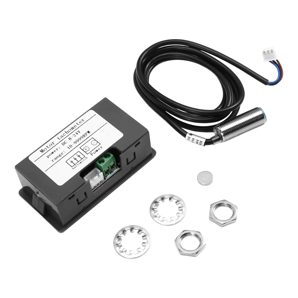 N18R 4 Display LED Digital Tacômetro RPM Medidor de Velocidade Tacômetro de Alta Precisão com Sensor de Interruptor de Proximidade Hall NPN