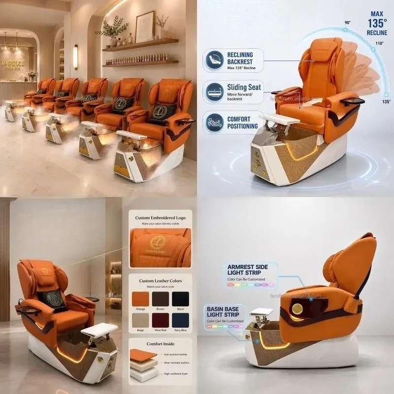 Furniture Foot Spa Tub Recumbent Adjustable Electric Massage Pedicure Chair