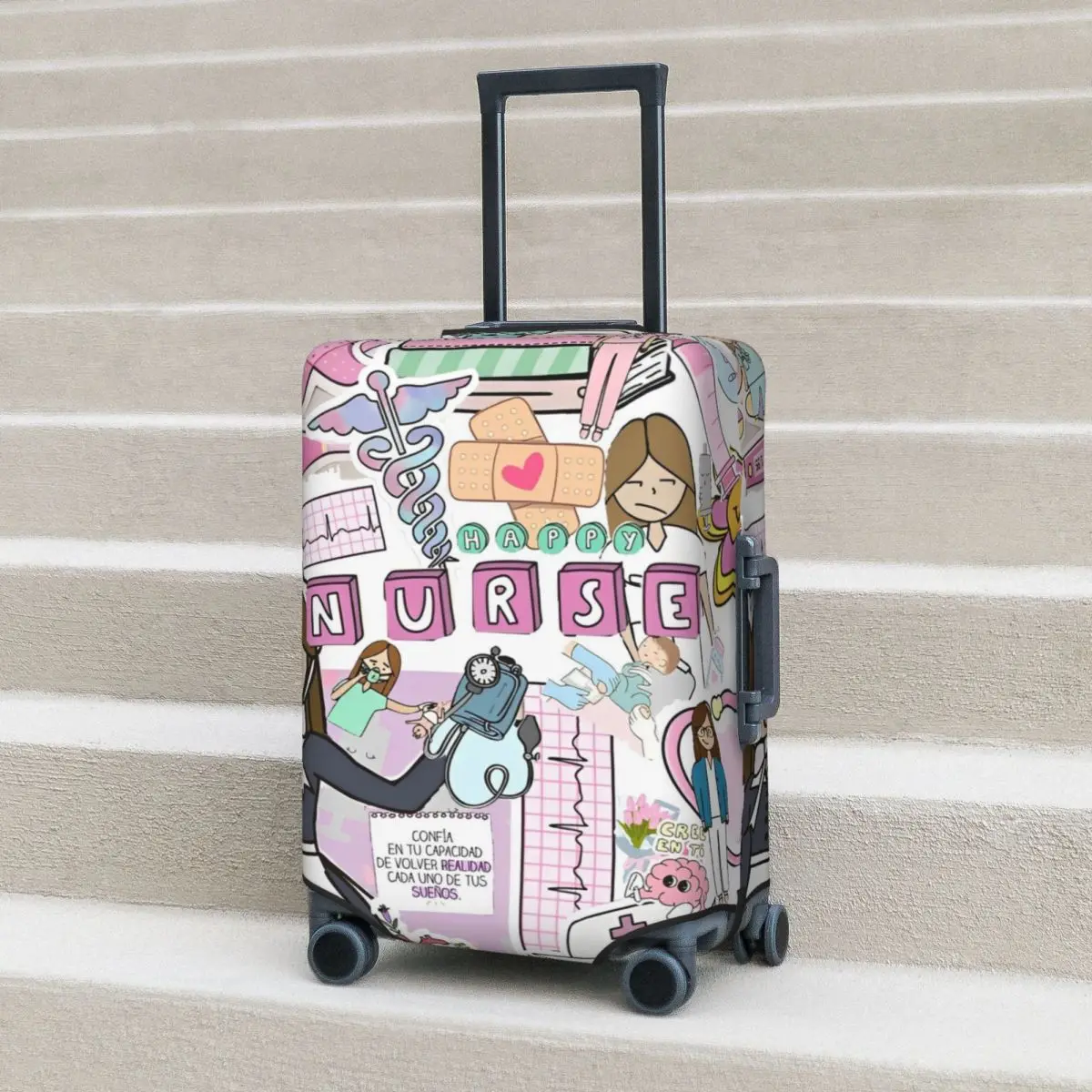 

Enfermera En Apuros Doctor Nurse Suitcase Cover Vacation Useful Luggage Case Travel Protector