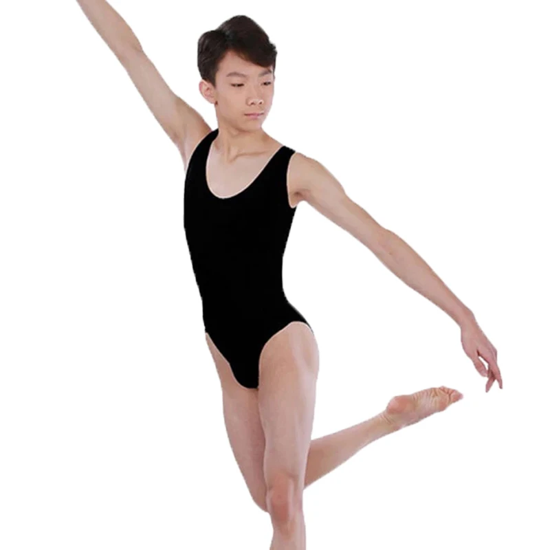 Speerise Adult Ballet Dance Leotards for Men Costumes Nylon Yoga Clothes Body Suits Gymnastics Dancewear Sleeveless Tops Summer