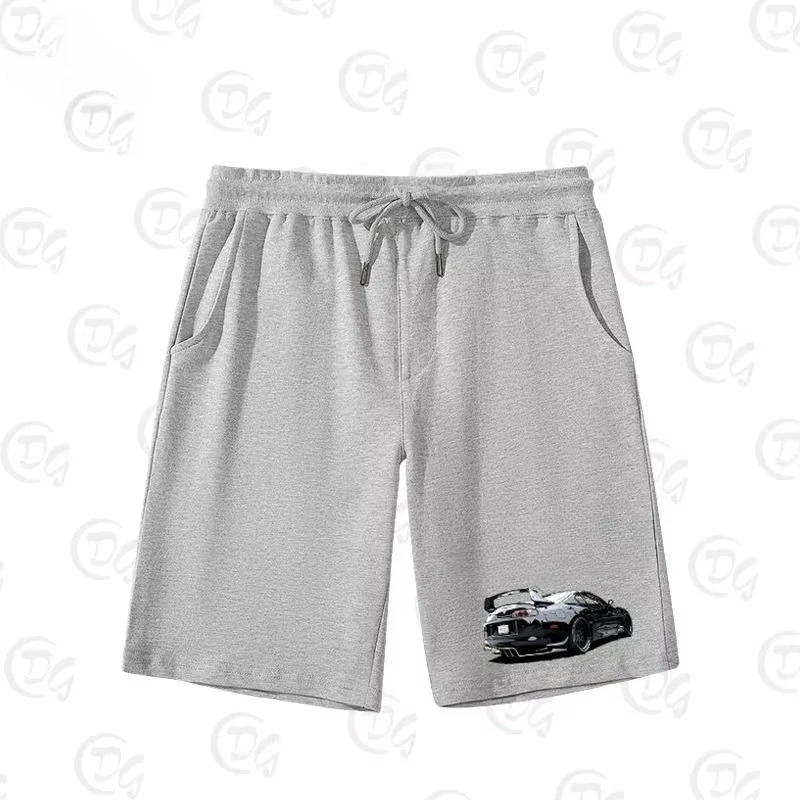 Męskie szorty sportowe na lato 2025, casualowe spodnie, szorty Demon King, japońska kultura samochodowa, wyścigi, lato, moto