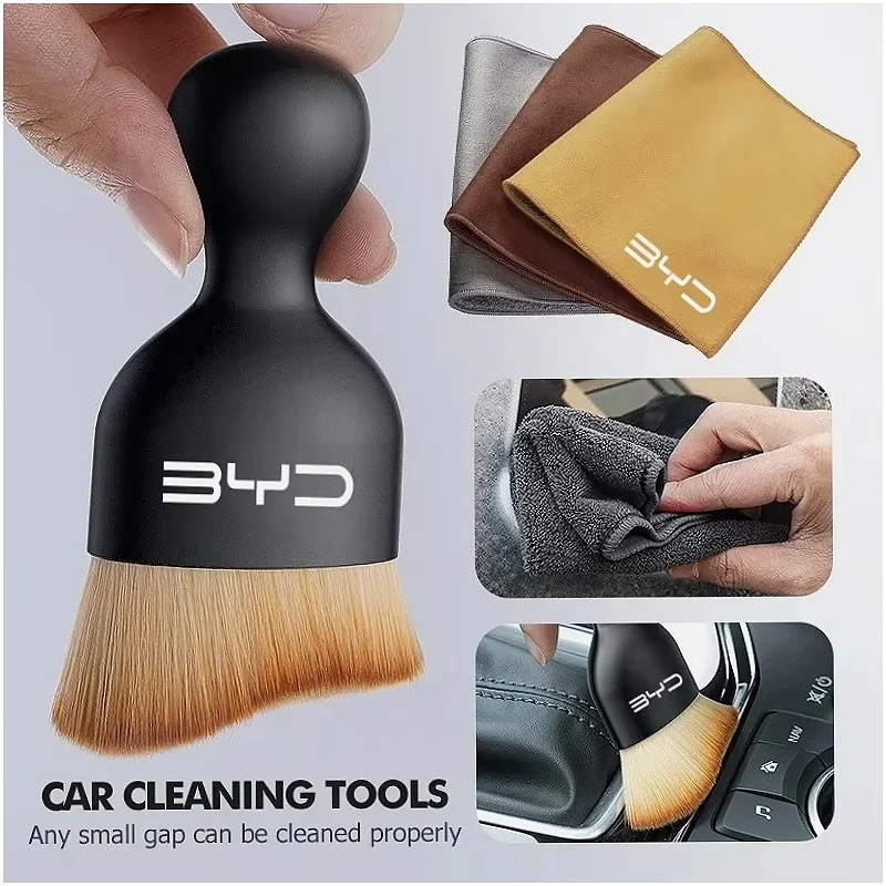 Car Interior Cleaning Brush Auto Wiping Towel Interior Duster For BYD Seal U Dolphin Mini Sealion 7 Song Pro ATTO 3 Yuan UP