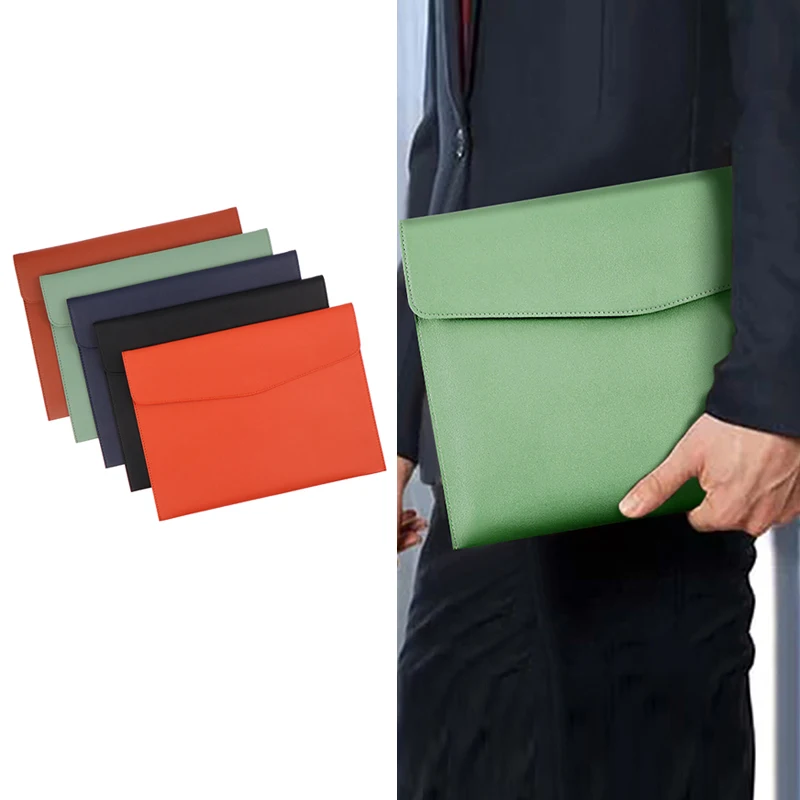 

Fashion A4 Document Bag Leather File Folder Data Package Briefcase Data Contract Bill File Bag School Office Supplies