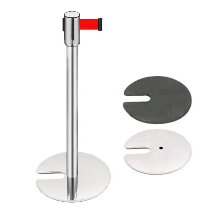 【Professional Use】U-Shaped Base Guardrail Stainless Steel Belt Post, Telescopic Isolation Belt/