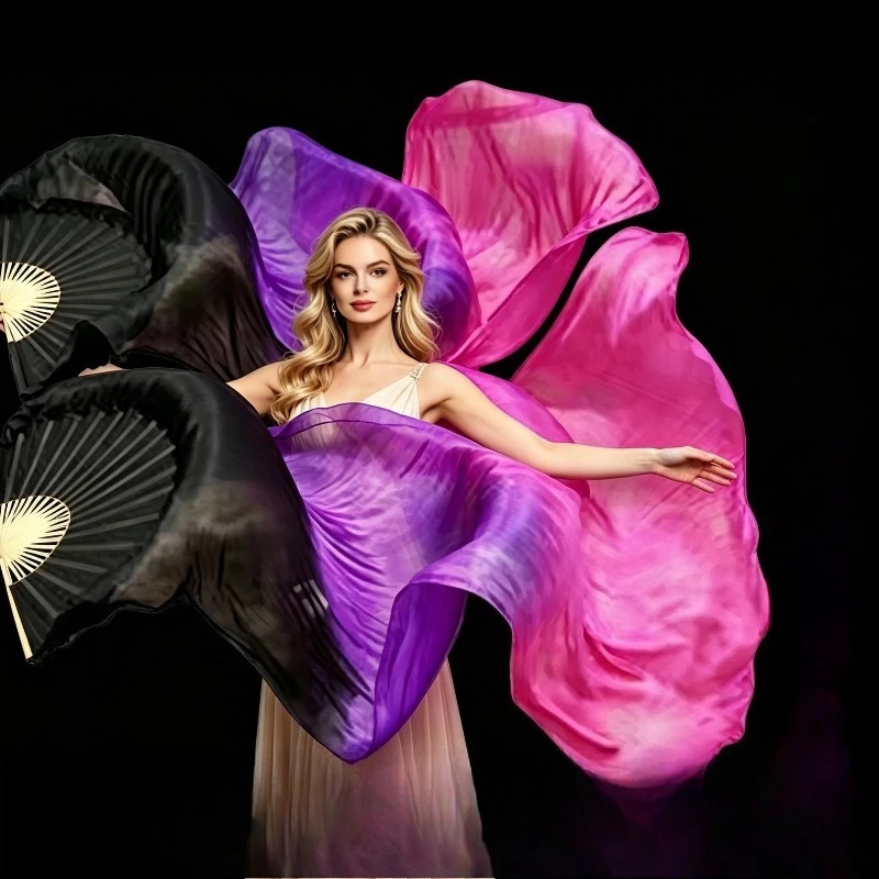 Nordic Dance Fan Long Silk Fan Gradual Change Dance Fan Long Floating Dance Special Long Silk Handicraft Decoration Gifts