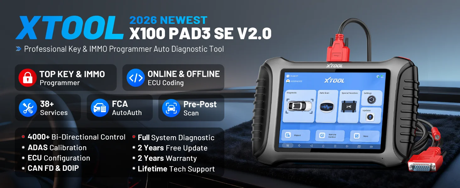 XTOOL X100PAD3 SE IMMO Schlüsselprogrammierung ECU-Codierung Komplettsystem-Autodiagnosescanner Bester Schlosserprogrammierer CANFD DOIP FCA – Detail 1