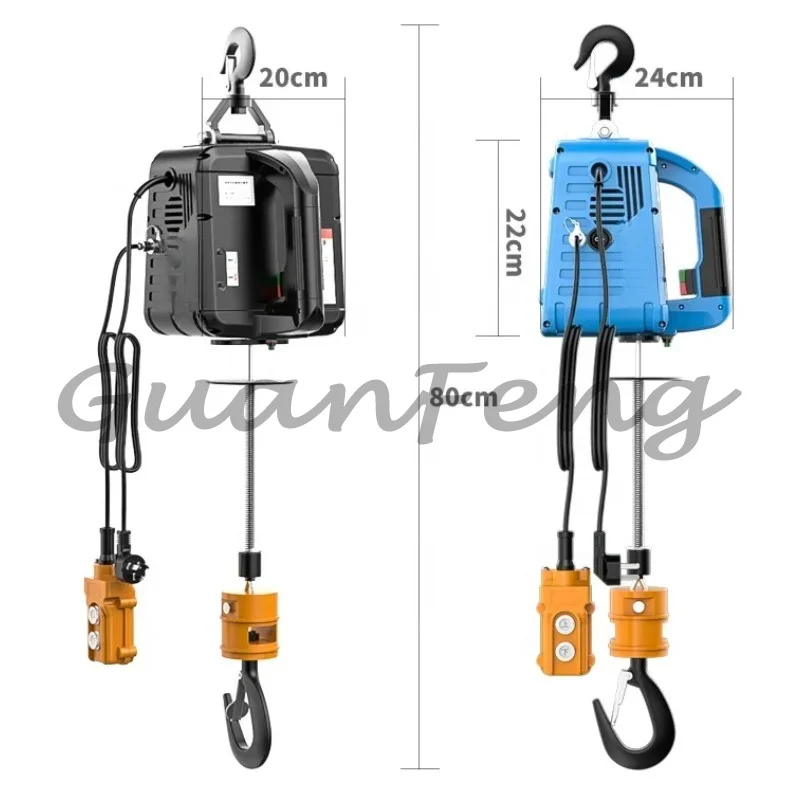 Wireless remote control 220V 50HZ three-in-one small portable electric hoist