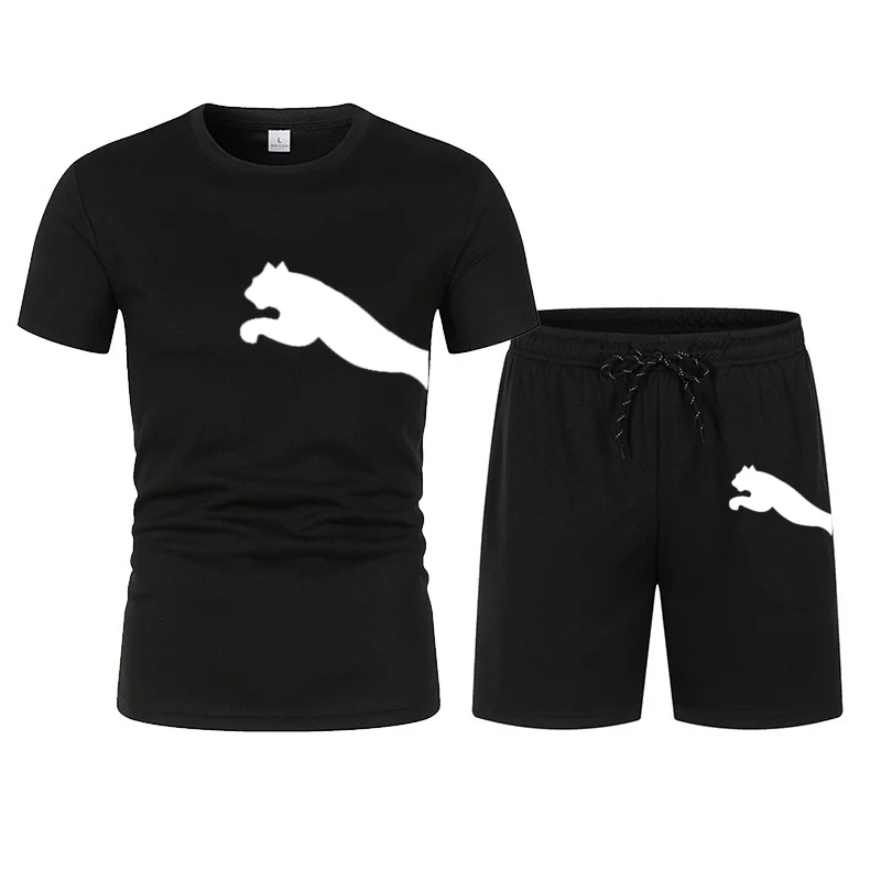 

2026 men's summer T-shirt and shorts set, trendy men's breathable sports set, casual and fashionable short sleeved T-shirt set