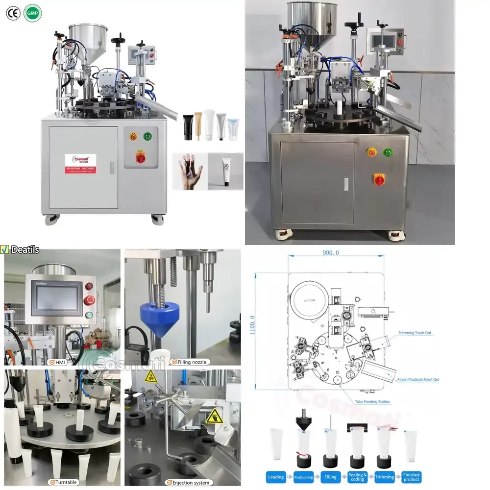 Rotary Type Cream Plastic Soft PET Ultrasonic Tube Toothpaste Filling and Sealing Machine
