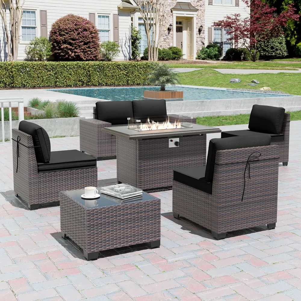 7 Pieces Outdoor Patio Furniture Set with 43