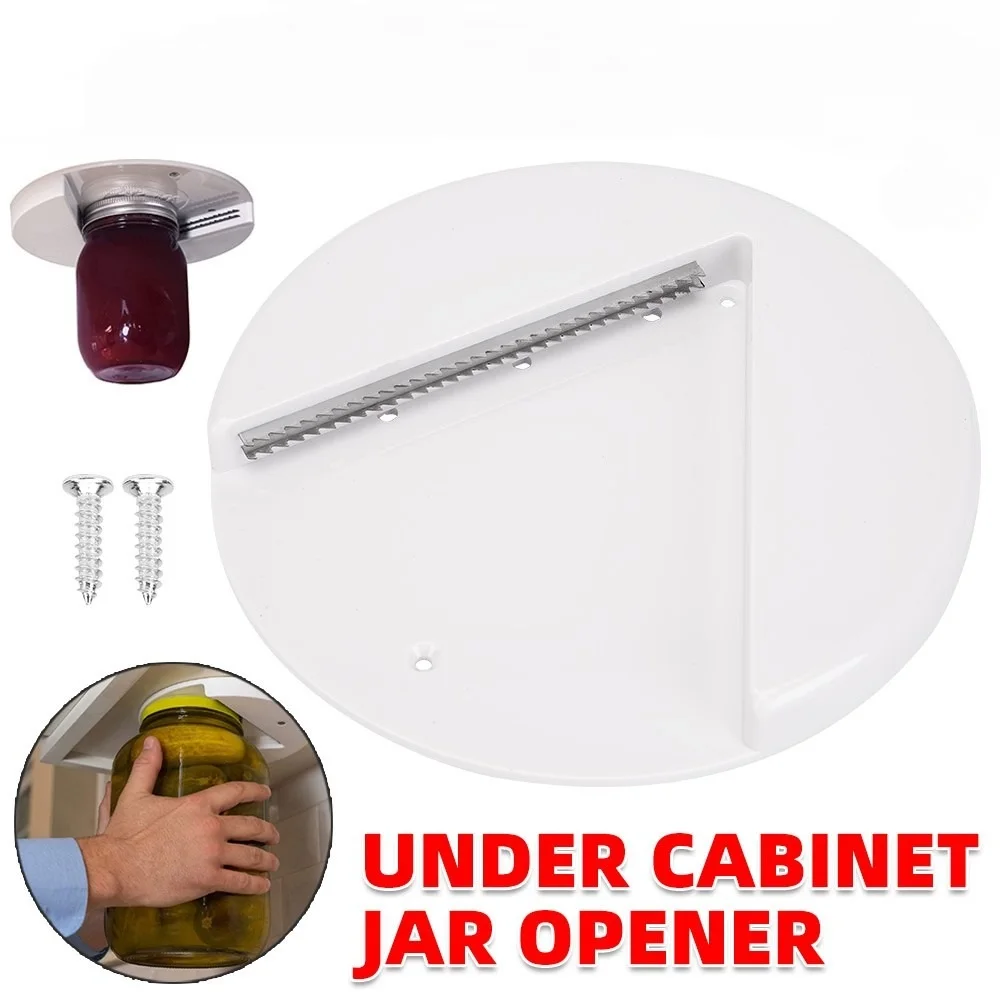 Under Cabinet Jar Opener Bottle Lid Remover One Handed Gripper Kitchen Gadgets