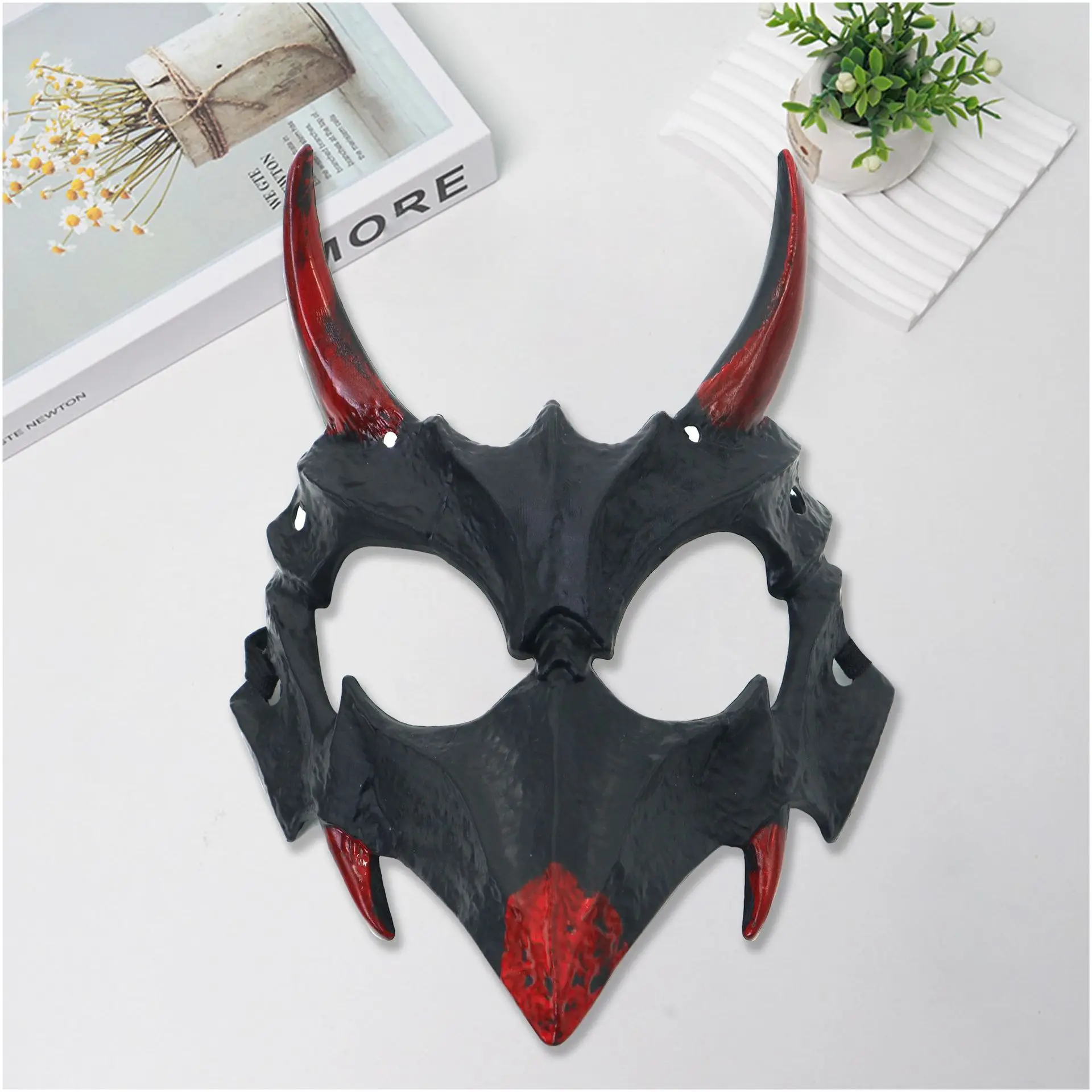 Half-face Blood Mask Men Dragon Tiger Wolf Mask Horror Halloween Costume Props Animal Skeleton Mask Party Cosplay Props