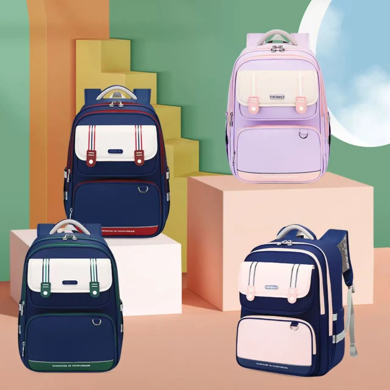 

Ортопедический школьный рюкзак Sun Eight для мальчиков и девочек, 3-6 класс, для начальной школы, вместительный, водонепроницаемый, Mochilas