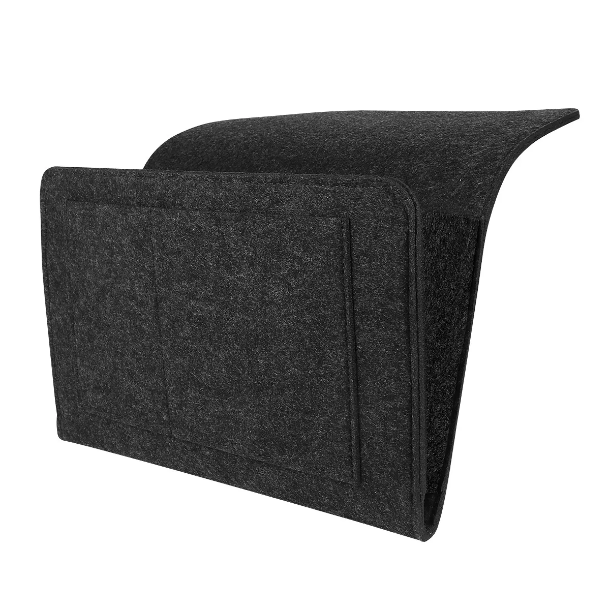 Felt Bedside Hanging Storage Pocket Bag Organizer for Phone Glasses Books Pens Magazines Remote Notebook on Bedframe Sofa